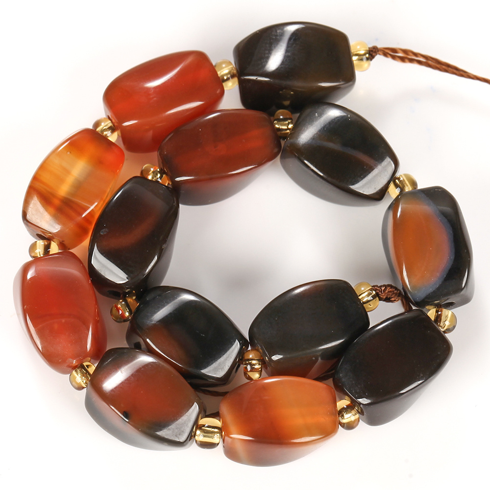 Natural Gradient Agate Beads, 8-12mm for DIY Jewellery Making